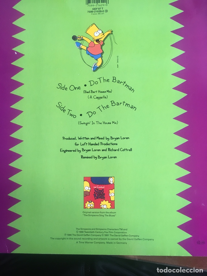Discos de vinilo: LOS SIMPSONS DO THE BARTMAN - Foto 2