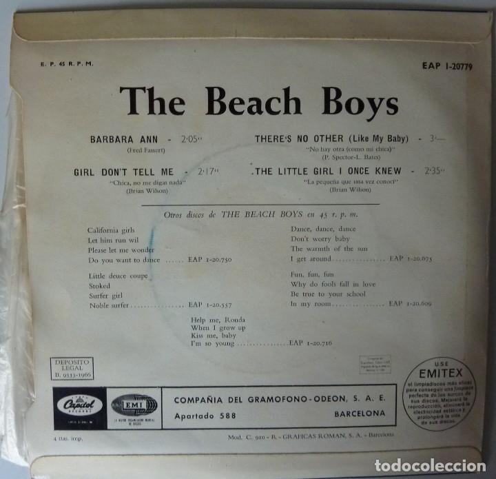 Discos de vinilo: THE BEACH BOYS // BARBARA ANN+3 // 1966 // EP - Foto 2