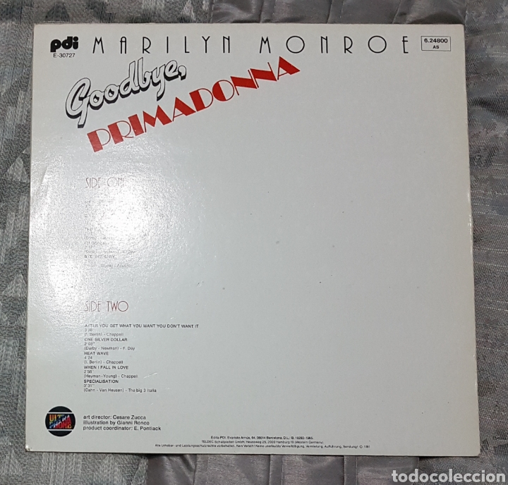 Discos de vinilo: LP MARILYN MONROE- GOODBYE PRIMADONNA. DISCO VINILO - Foto 2