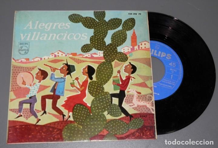 Discos de vinilo: SINGLE  ALEGRES VILLANCICOS  DEL A&Ntilde;O DE 1961 - Foto 1