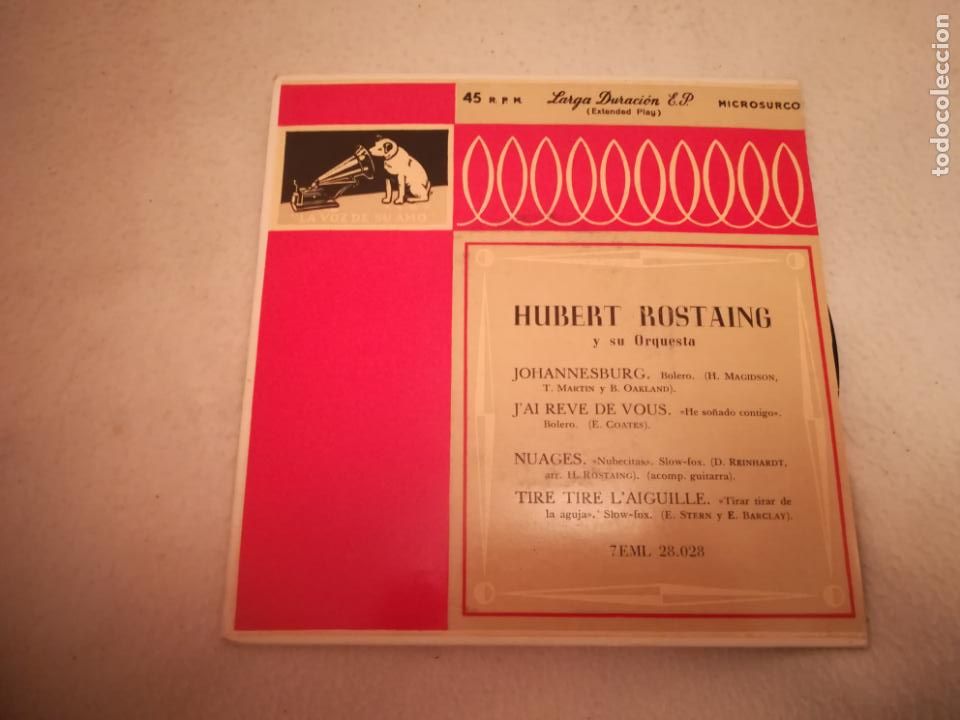 Discos de vinilo: SINGLE. HUBERT ROSTAING Y SU ORQUESTA. LA VOZ DE SU AMO - Foto 1