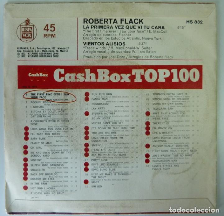 Discos de vinilo: ROBERTA FLACK // LA PRIMERA VEZ QUE VI TU CARA // 1972 // SINGLE - Foto 2