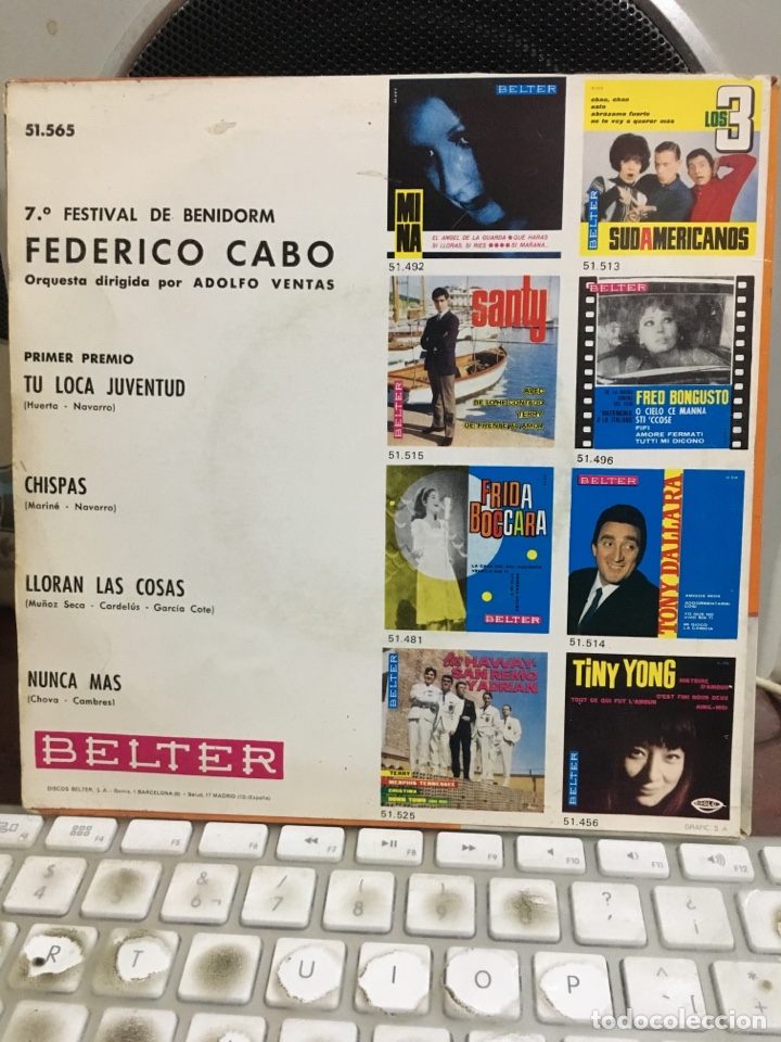 Discos de vinilo: FEDERICO CABO-CHISPAS+3-1965-EXCELENTE ESTADO - Foto 2