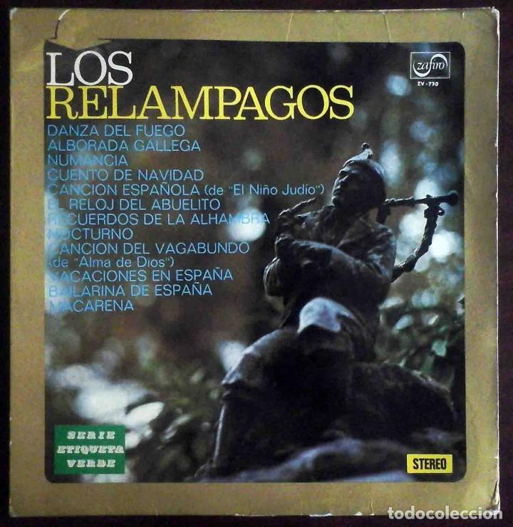 Discos de vinilo: Portada de LP: Los Rel&aacute;mpagos - Zafiro - Foto 1