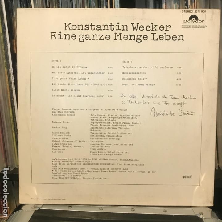 Discos de vinilo: Konstantin Wecker Eine Ganze Menge Leben_1978 - Foto 2
