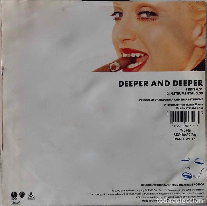 Discos de vinilo: MADONNA, DEEPER AND DEEPER. SINGLE ALEMANIA - Foto 2