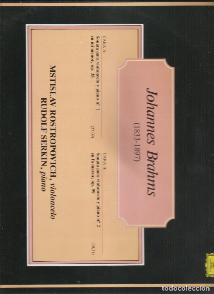 Discos de vinilo: 559. BRAHMS. SONATAS PARA VIOLONCELLO Y PIANO - Foto 2