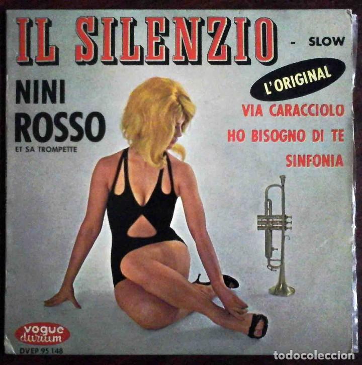 Dischi in vinile: Nini Rosso et sa trompette - Il Silenzio + 3 - Vogue Durium Francia.