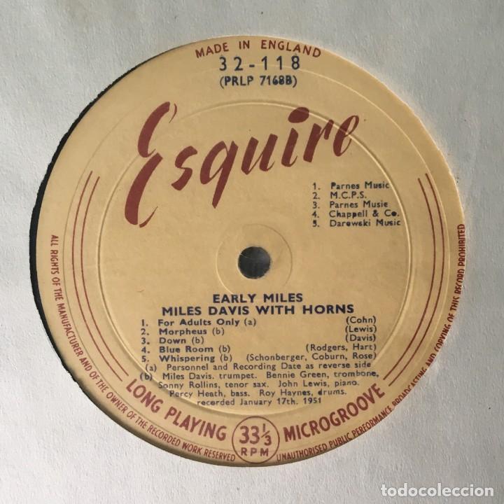 Discos de vinilo: MILES DAVIS - EARLY MILES, UK 1961 ESQUIRE - Foto 4 - 189225626