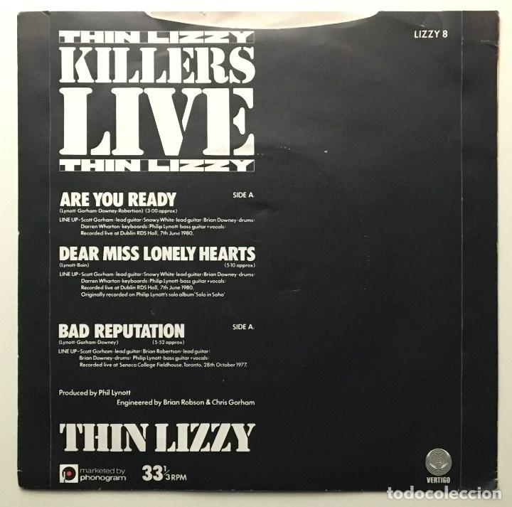 Discos de vinilo: Thin Lizzy &ndash; Killers Live 1981-UK Single LIZZY 8 - Foto 2