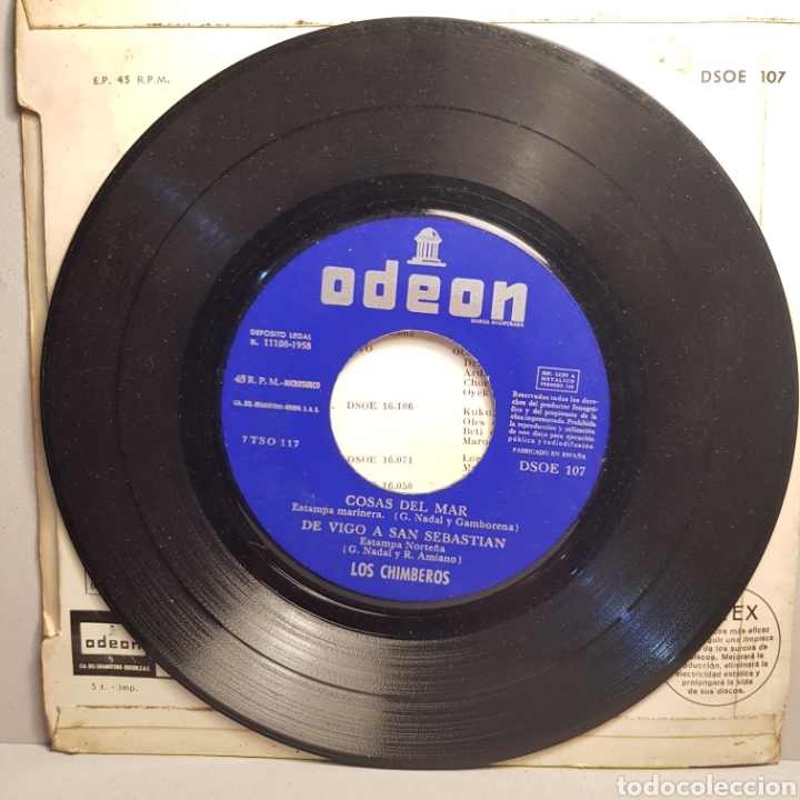Discos de vinilo: CANCIONES VASCAS - LOS CHIMBEROS - SINGLE - Foto 3