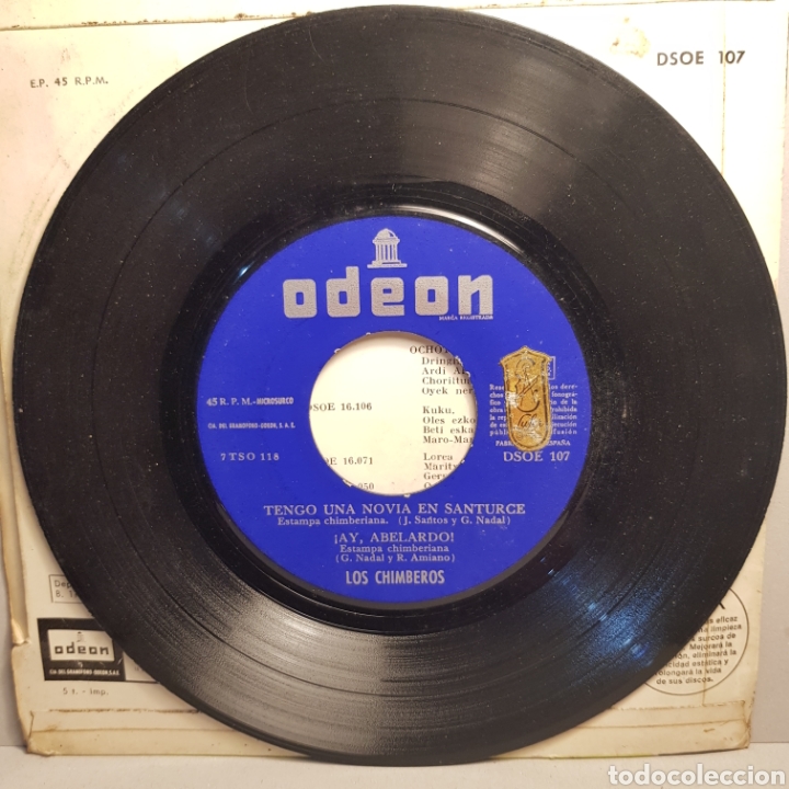Discos de vinilo: CANCIONES VASCAS - LOS CHIMBEROS - SINGLE - Foto 4