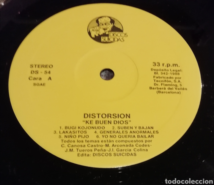 Discos de vinilo: Distorsi&oacute;n - ke buen dios lp - Foto 3