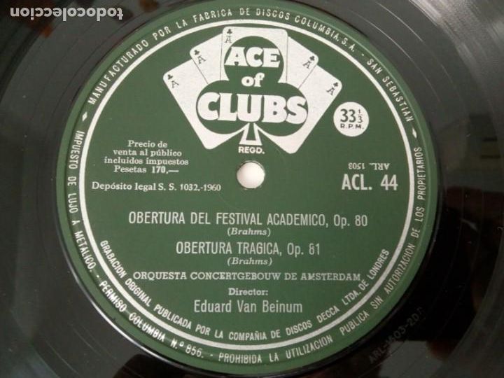 Discos de vinilo: JOHNNES BRAHMS. (1960) - Foto 3