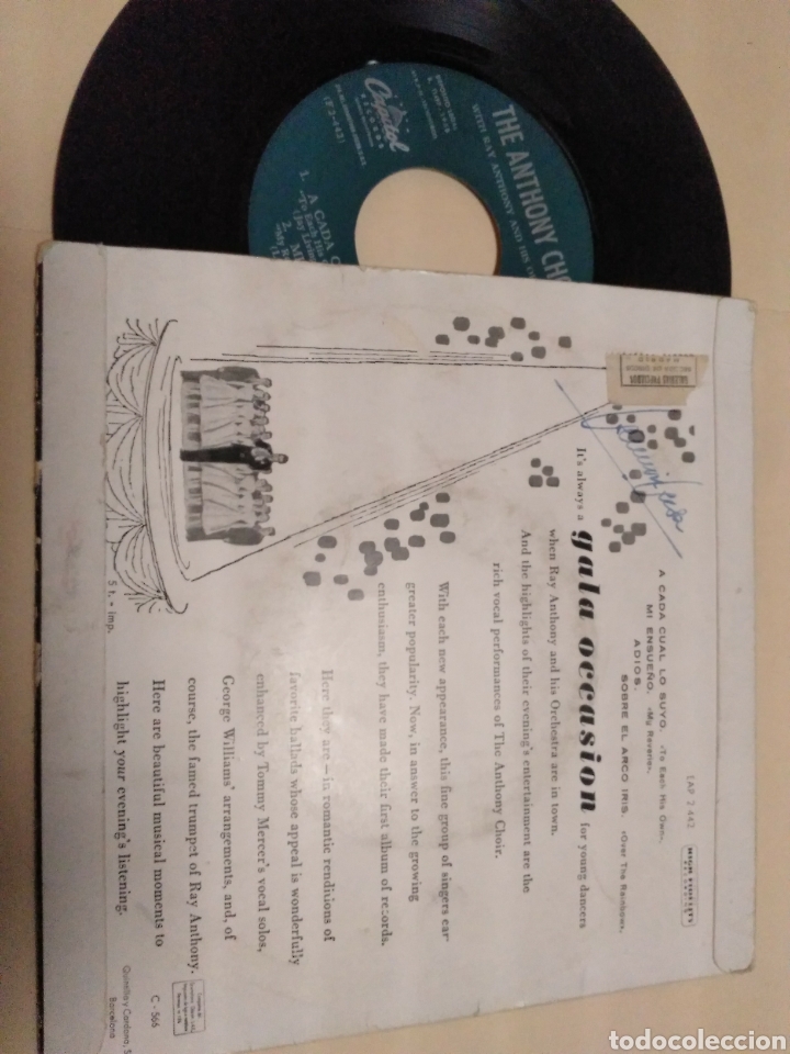 Discos de vinilo: The Anthony choir 1958 - Foto 2