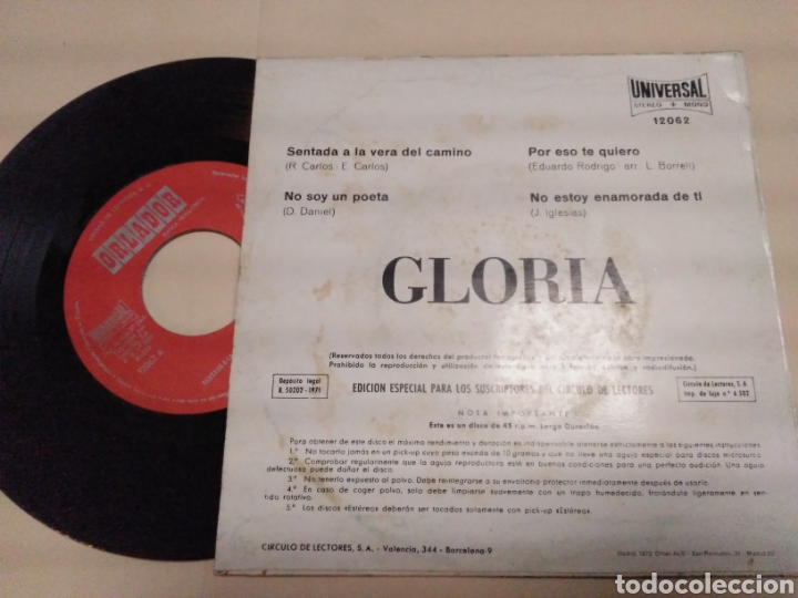 Discos de vinilo: Gloria 1971 - Foto 2