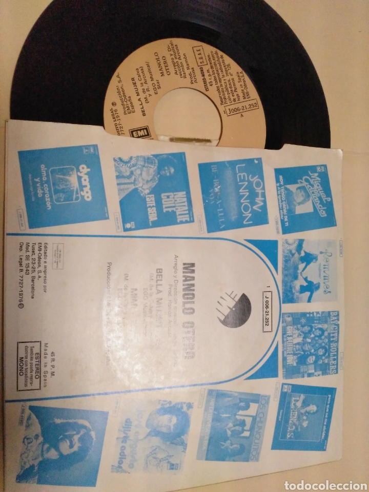 Discos de vinilo: Manolo Otero, bella mujer, 1976 - Foto 2