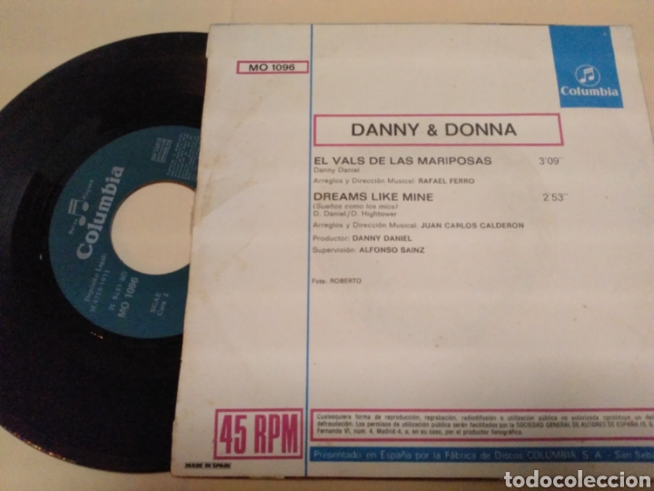 Discos de vinilo: Danny & Donna, el vals de las mariposas 1971 - Foto 2