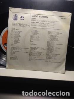 Discos de vinilo: SG LUCIO BATTISTI : ANNA - Foto 2