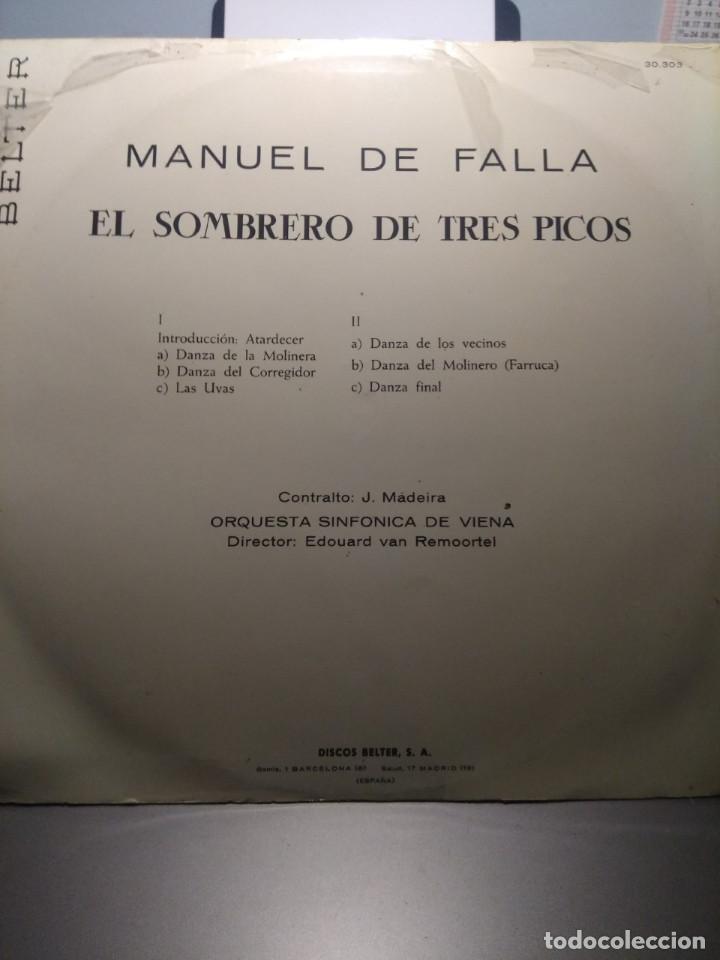 Discos de vinilo: LP MANUEL DE FALLA : EL SOMBRERO DE TRES PICOS - Foto 2