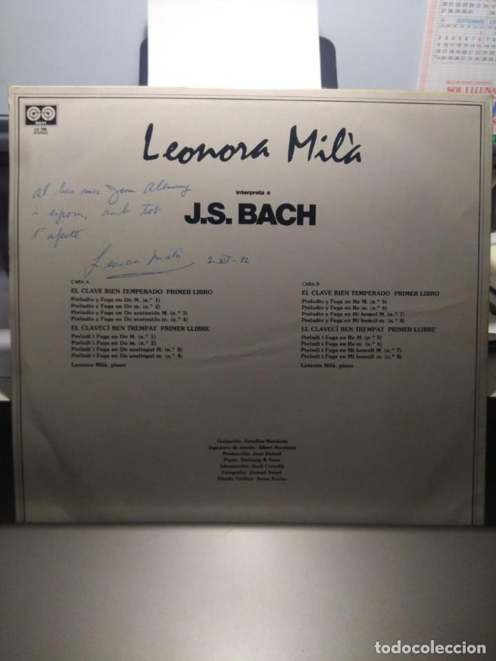 Discos de vinilo: LP LEONORA MIL&Agrave; : J.S.BACH - Foto 2