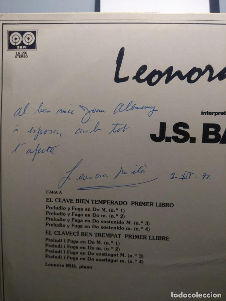 Discos de vinilo: LP LEONORA MIL&Agrave; : J.S.BACH - Foto 3