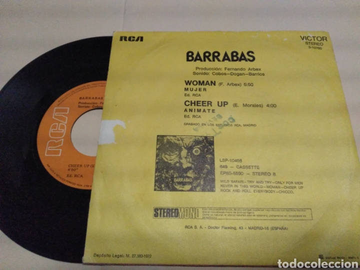 Discos de vinilo: Barrab&aacute;s , woman , 1972 - Foto 2