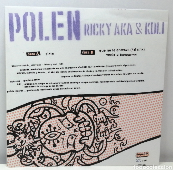 Discos de vinilo: POLEN, SIETE +2 (GALLETA RCDS.) ED. LTDA. NUM. - Foto 2
