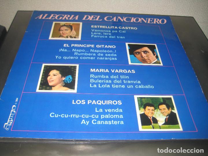 Discos de vinilo: Alegria del Cancionero - Estrellita Castro-El Principe Gitano-Maria Vargas-Los Paquiros LP 1976