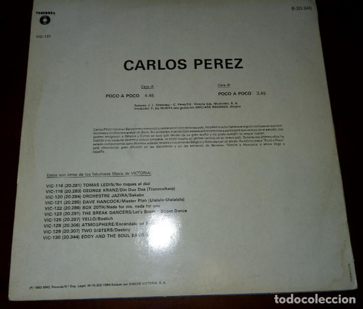 Discos de vinilo: CARLOS PEREZ - POCO A POCO - MAXI SINGLE.12 - Foto 2