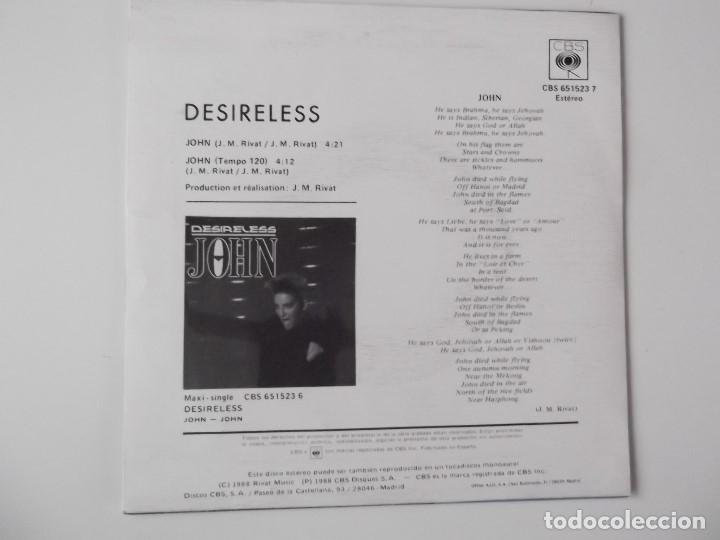 Discos de vinilo: DESIRELESS - John / John (Tempo 120) - Foto 2