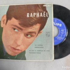 Disques de vinyle: DISCO SINGLE RAPHAEL, TU CUPIDO, PHILIPS 1962. Lote 190202932