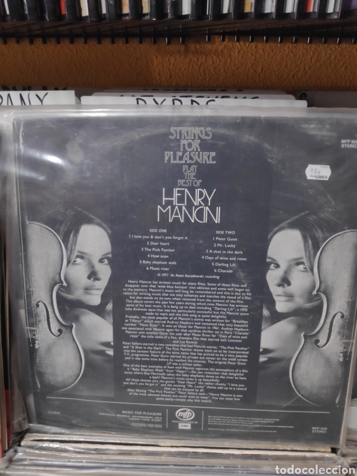 Discos de vinilo: strings for pleasure Henry Mancini - Foto 2