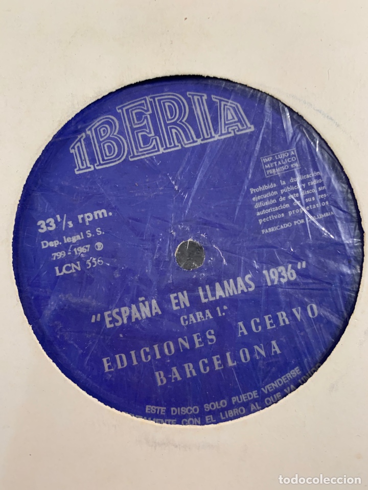 Discos de vinilo: IBERIA - ESPA&Ntilde;A EN LLAMAS 1936 - Foto 1