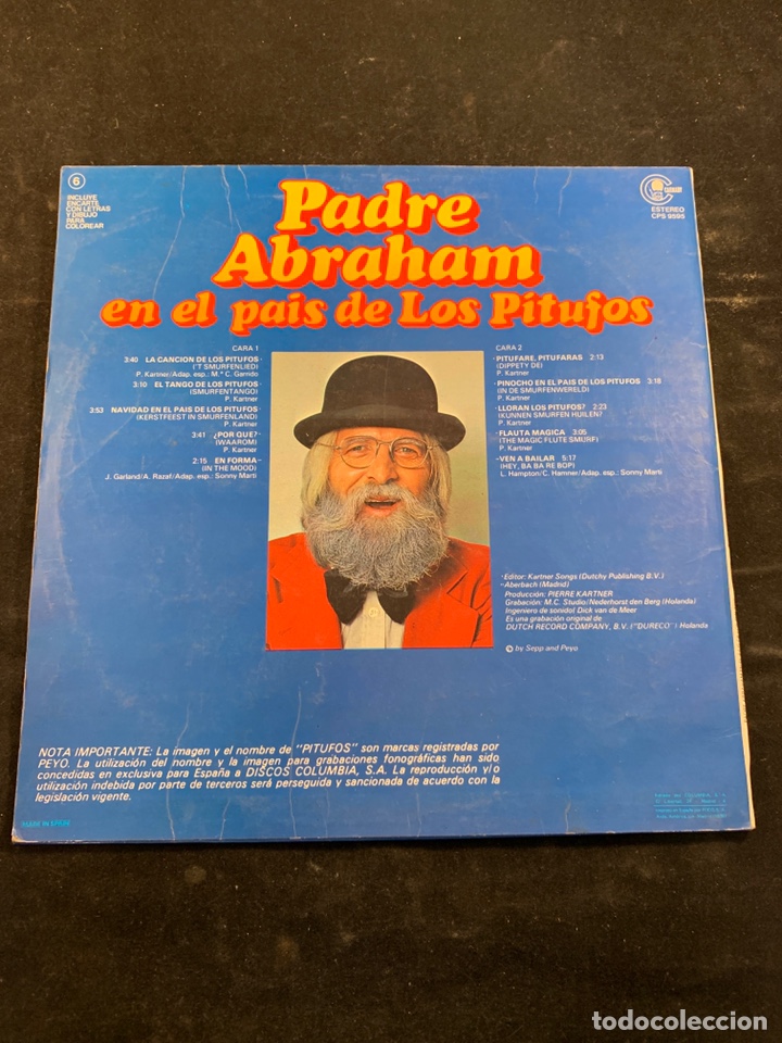 Discos de vinilo: Padre Abraham - En el pais de los pitufos - Foto 2