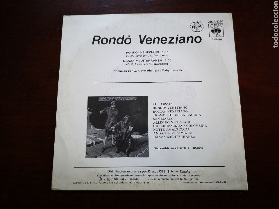 Discos de vinilo: Rond&oacute; veneziano - Foto 2