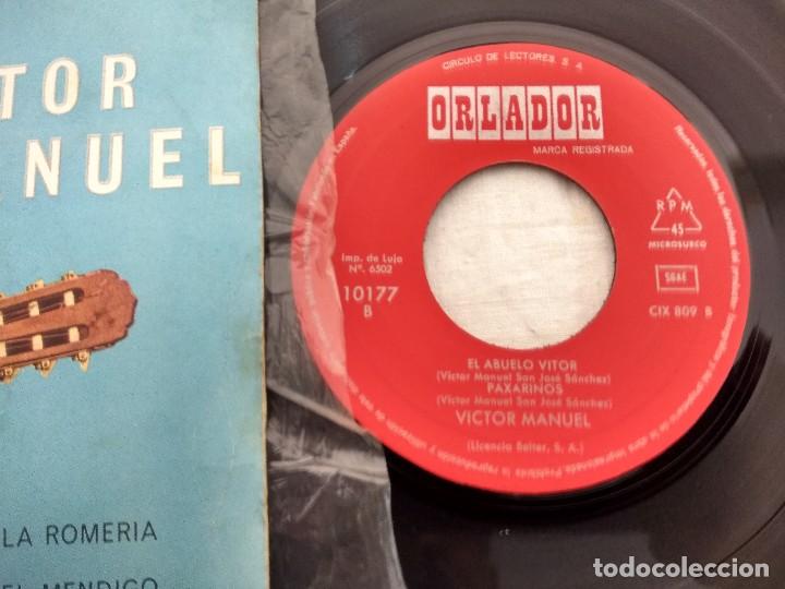 Discos de vinilo: SINGLE/VICTOR MANUEL/LA ROMERIA. - Foto 2
