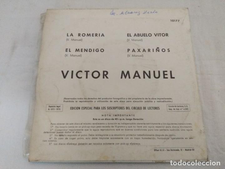 Discos de vinilo: SINGLE/VICTOR MANUEL/LA ROMERIA. - Foto 3