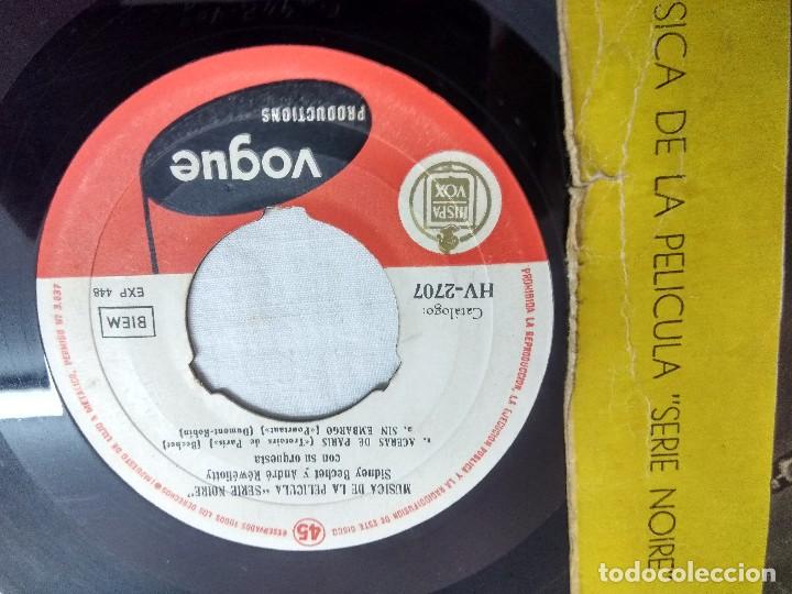 Discos de vinilo: SINGLE/SIDNEY BECHET/MUSICA DE LA PELICULA NOIRE. - Foto 2