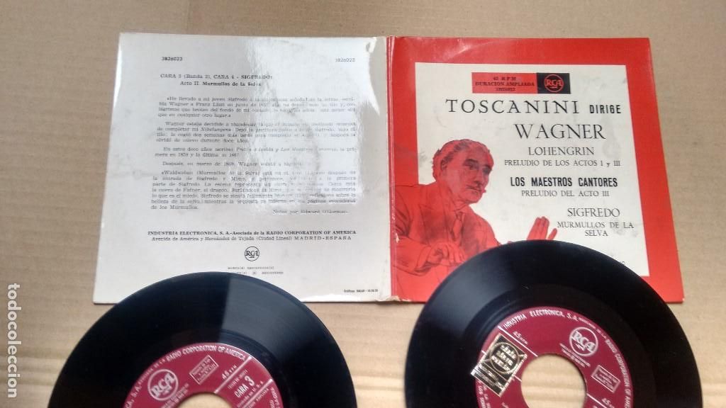 Discos de vinilo: SINGLE ( VINILO) -doble- TOSCANINI DIRIGE WAGNER - Foto 1