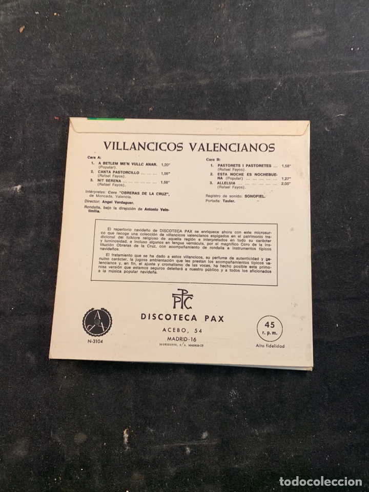 Discos de vinilo: VILLANCICOS VALENCIANOS - Foto 2
