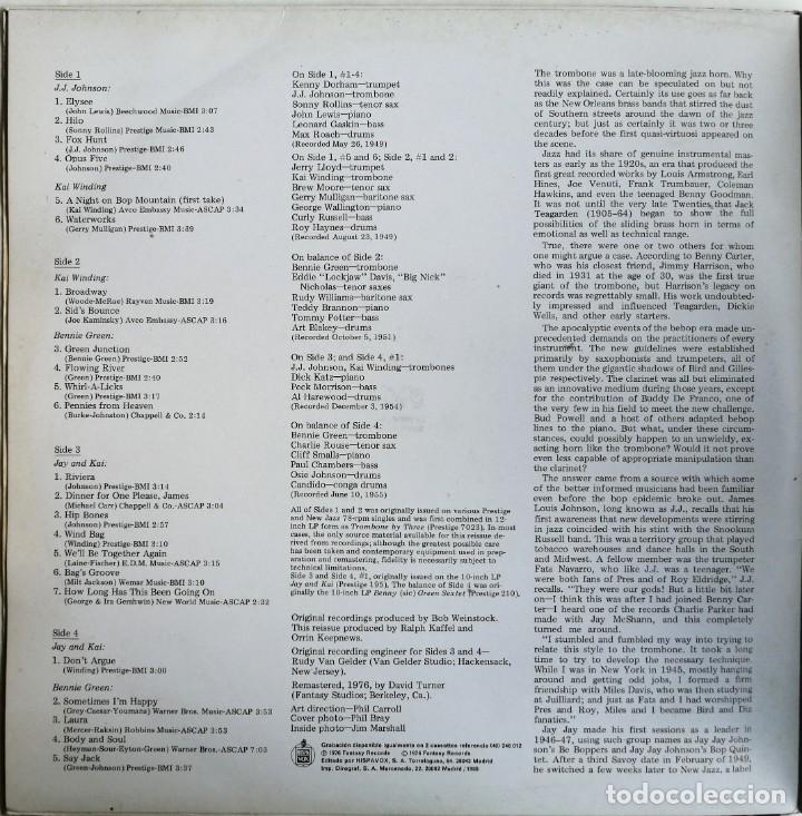 Discos de vinilo: J.J. Johnson. Kai Winding, Bennie Green, Early Bones - Foto 3