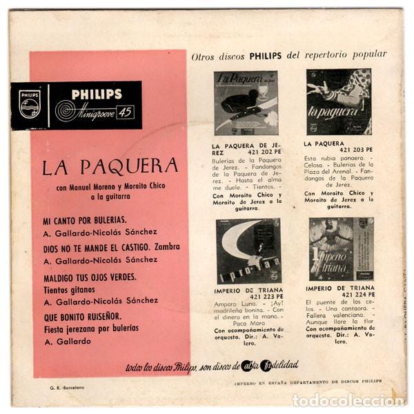 Discos de vinilo: La Paquera Canta - Foto 2