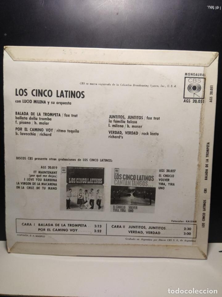 Discos de vinilo: EP LOS 5 LATINOS : BALADA DE LA TROMPETA - Foto 2