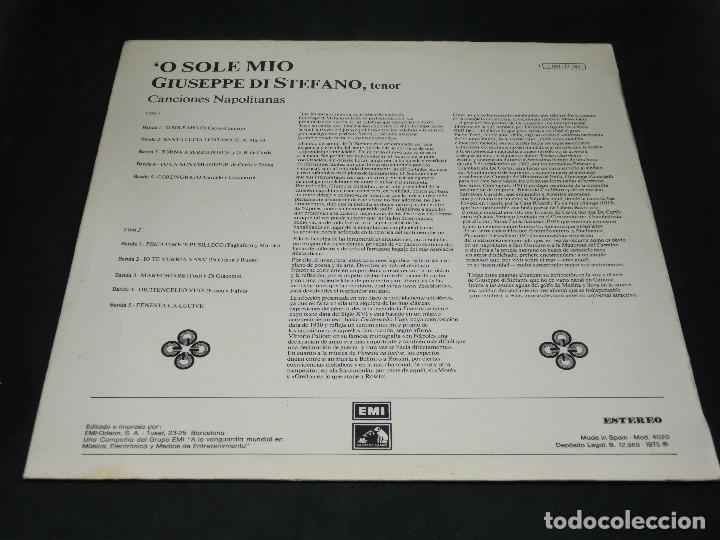 Discos de vinilo: LP - GIUSEPPE DI STEFANO - O SOLE MIO - 1975 - Foto 2