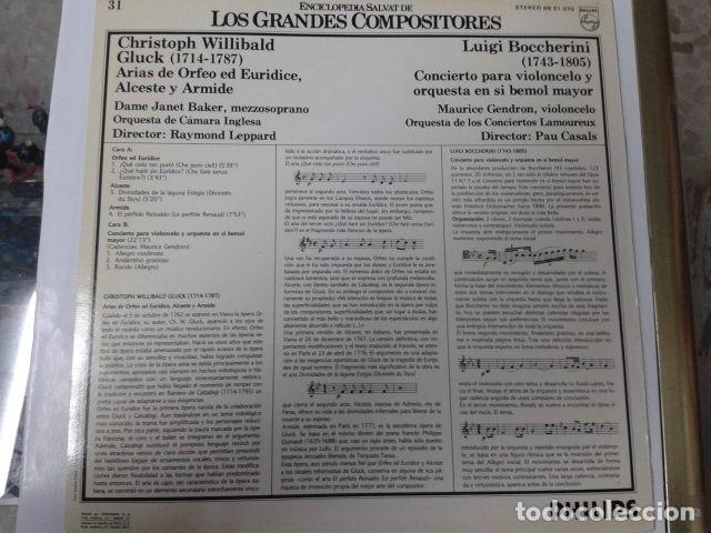 Discos de vinilo: CH W GLUCK y LUIGI BOCCHERINI - Foto 2