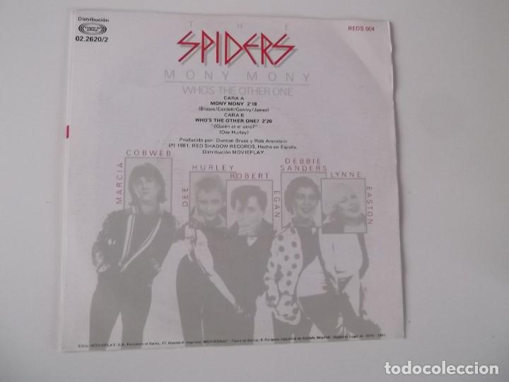 Discos de vinilo: THE SPIDERS - MONY MONY / WHOS THE OTHER ONE - Foto 2