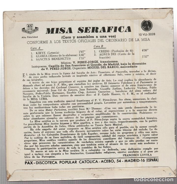 Discos de vinilo: MISA SERAFICA - Foto 2