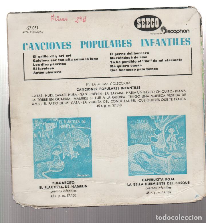 Discos de vinilo: CANCIONES POPULARES INFANTILES - Foto 2