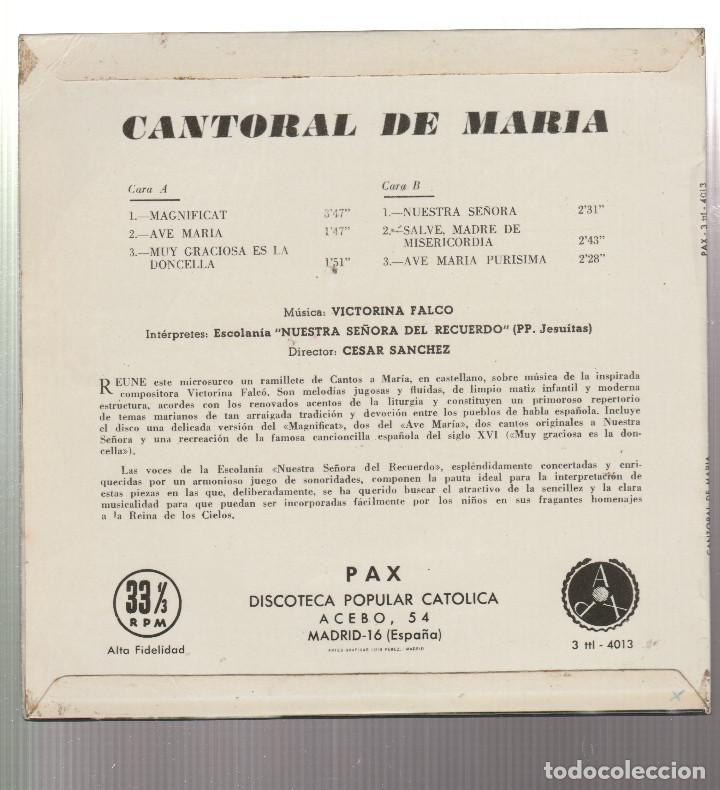 Discos de vinilo: CANTORAL DE MARIA - Foto 2